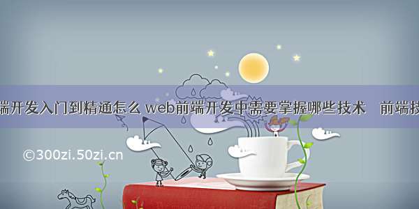 学网站前端开发入门到精通怎么 web前端开发中需要掌握哪些技术 – 前端技术 – 前端