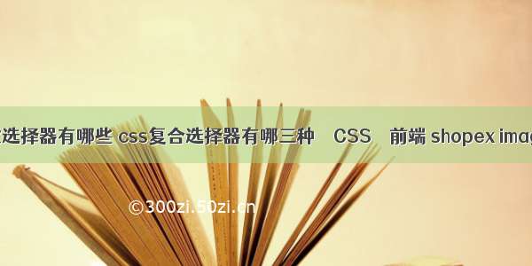 css层次选择器有哪些 css复合选择器有哪三种 – CSS – 前端 shopex image css