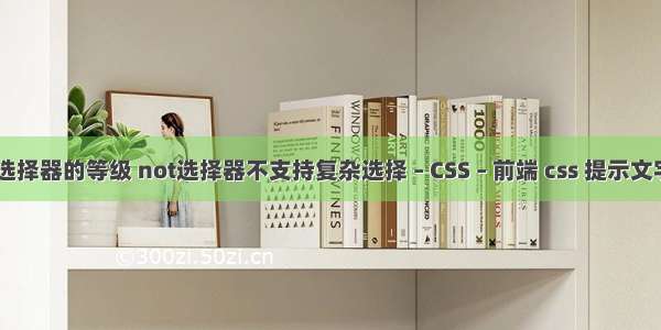 css的选择器的等级 not选择器不支持复杂选择 – CSS – 前端 css 提示文字 样式