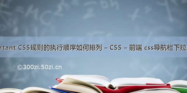 css选择器important CSS规则的执行顺序如何排列 – CSS – 前端 css导航栏下拉菜单呗div当上了
