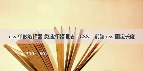 css 单数选择器 类选择器语法 – CSS – 前端 css 固定长度