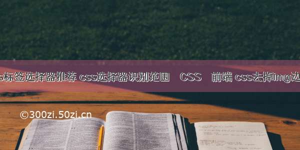 css标签选择器推荐 css选择器识别范围 – CSS – 前端 css去掉img边框