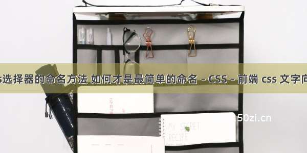 css选择器的命名方法 如何才是最简单的命名 – CSS – 前端 css 文字向左