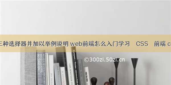 列举 css的三种选择器并加以举例说明 web前端怎么入门学习 – CSS – 前端 css 文字羽化