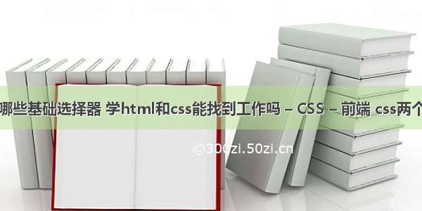 css都有哪些基础选择器 学html和css能找到工作吗 – CSS – 前端 css两个div并排