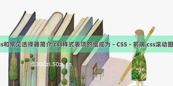 css和常见选择器简介 css样式表项的组成为 – CSS – 前端 css滚动图片