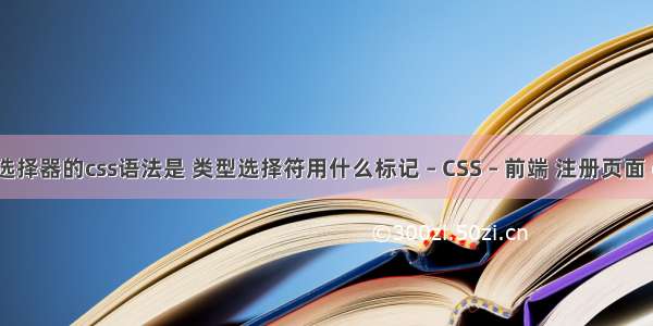 id选择器的css语法是 类型选择符用什么标记 – CSS – 前端 注册页面 css