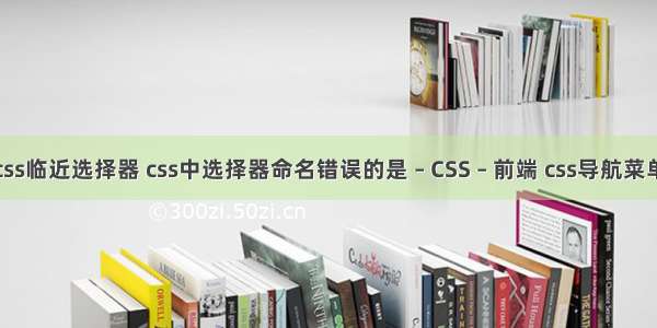 css临近选择器 css中选择器命名错误的是 – CSS – 前端 css导航菜单