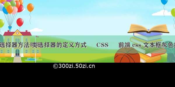 css选择器方法 类选择器的定义方式 – CSS – 前端 css 文本框灰色提示