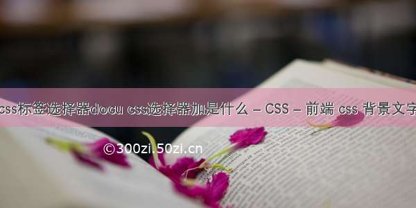 css标签选择器docu css选择器加是什么 – CSS – 前端 css 背景文字