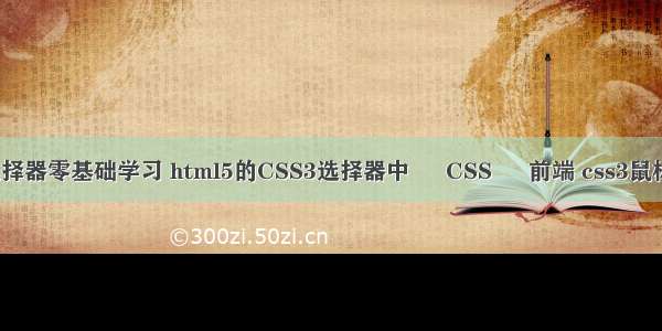 css选择器零基础学习 html5的CSS3选择器中 – CSS – 前端 css3鼠标图标