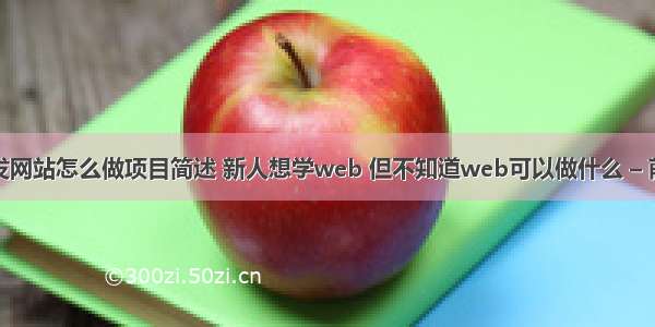 用web前端开发网站怎么做项目简述 新人想学web 但不知道web可以做什么 – 前端技术 – 前端