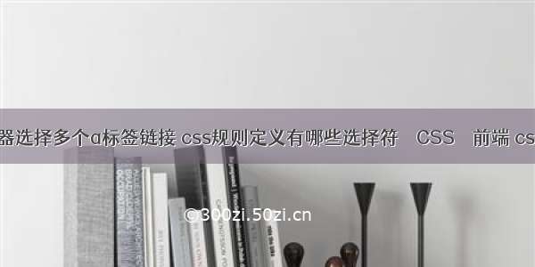 css选择器选择多个a标签链接 css规则定义有哪些选择符 – CSS – 前端 css 文本域