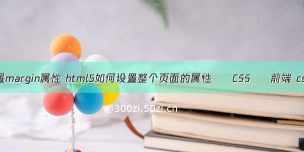 a标签如何设置margin属性 html5如何设置整个页面的属性 – CSS – 前端 css代码预览器