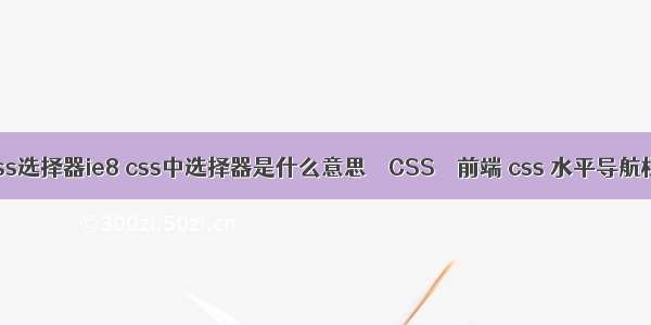 css选择器ie8 css中选择器是什么意思 – CSS – 前端 css 水平导航栏