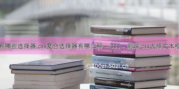 css3有哪些选择器 css复合选择器有哪三种 – CSS – 前端 css去掉文本框边框