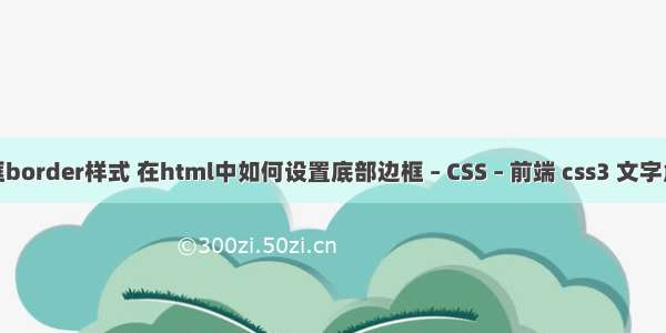 边框border样式 在html中如何设置底部边框 – CSS – 前端 css3 文字角标