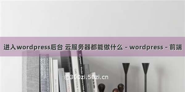 进入wordpress后台 云服务器都能做什么 – wordpress – 前端