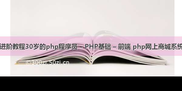php进阶教程30岁的php程序员 – PHP基础 – 前端 php网上商城系统论文