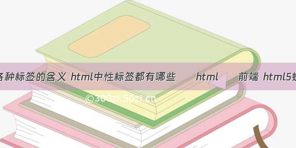 html中各种标签的含义 html中性标签都有哪些 – html – 前端 html5蜘蛛美女