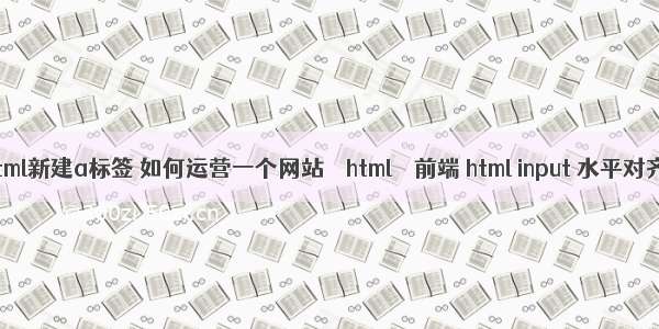 html新建a标签 如何运营一个网站 – html – 前端 html input 水平对齐