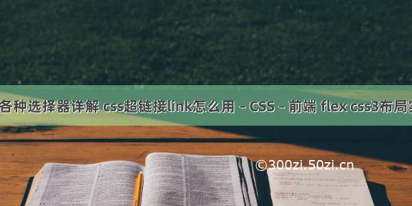 css各种选择器详解 css超链接link怎么用 – CSS – 前端 flex css3布局实例