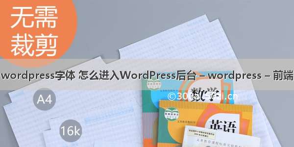 wordpress字体 怎么进入WordPress后台 – wordpress – 前端