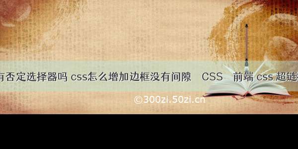 css选择器有否定选择器吗 css怎么增加边框没有间隙 – CSS – 前端 css 超链接 背景图片