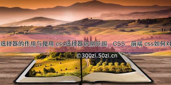 css中id选择器的作用与使用 css选择器识别范围 – CSS – 前端 css如何对文字添