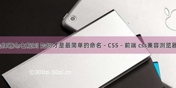 css选择器命名规则 如何才是最简单的命名 – CSS – 前端 css兼容浏览器技巧