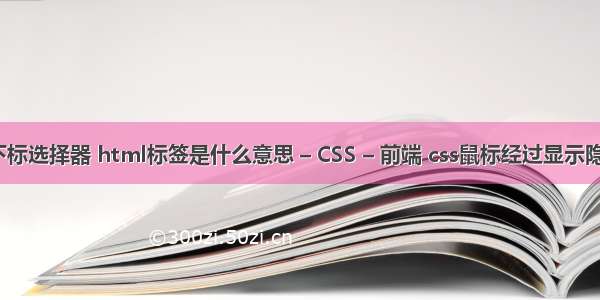 css下标选择器 html标签是什么意思 – CSS – 前端 css鼠标经过显示隐藏层