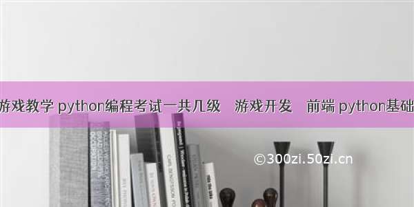 编程加分游戏教学 python编程考试一共几级 – 游戏开发 – 前端 python基础教程 博客