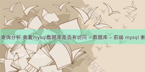 mysql 查询分析 查看mysql数据库是否有访问 – 数据库 – 前端 mysql 索引重复