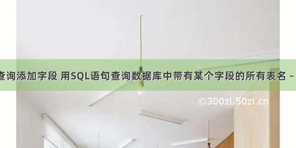 mysql 查询添加字段 用SQL语句查询数据库中带有某个字段的所有表名 – 数据库 –