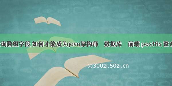 mysql 查询数组字段 如何才能成为java架构师 – 数据库 – 前端 postfix 整合mysql