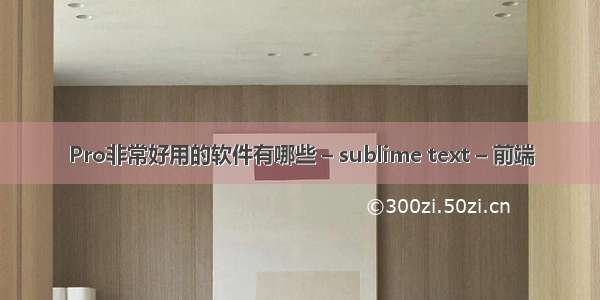 Pro非常好用的软件有哪些 – sublime text – 前端