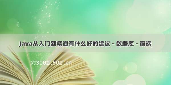 Java从入门到精通有什么好的建议 – 数据库 – 前端