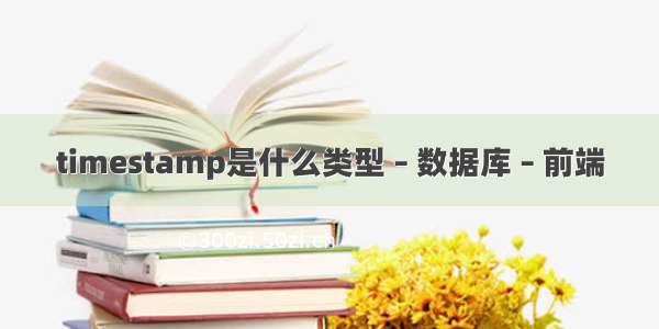 timestamp是什么类型 – 数据库 – 前端