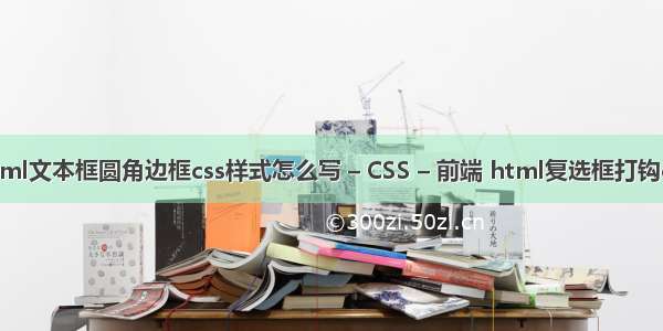 html文本框圆角边框css样式怎么写 – CSS – 前端 html复选框打钩css