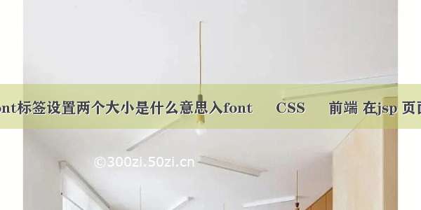 html中字体font标签设置两个大小是什么意思入font – CSS – 前端 在jsp 页面头部添加css