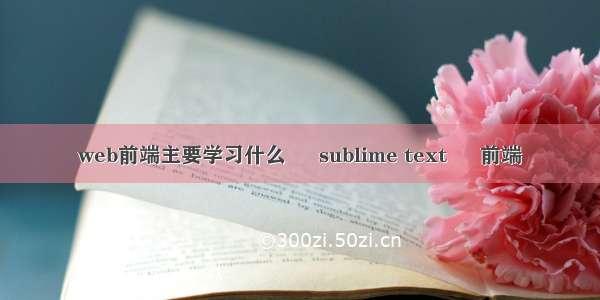 web前端主要学习什么 – sublime text – 前端