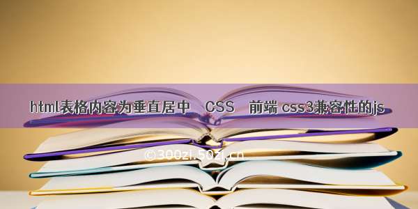 html表格内容为垂直居中 – CSS – 前端 css3兼容性的js