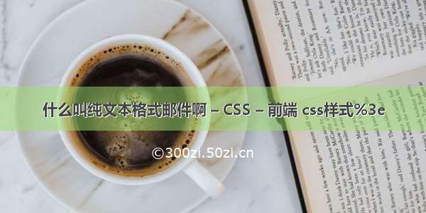 什么叫纯文本格式邮件啊 – CSS – 前端 css样式%3e