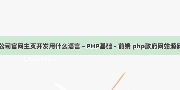 公司官网主页开发用什么语言 – PHP基础 – 前端 php政府网站源码