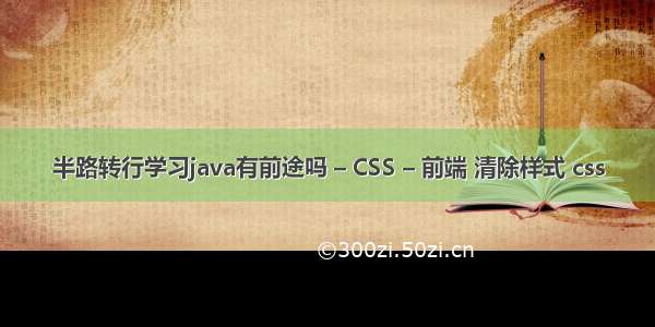 半路转行学习java有前途吗 – CSS – 前端 清除样式 css