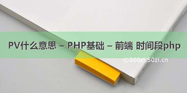 PV什么意思 – PHP基础 – 前端 时间段php
