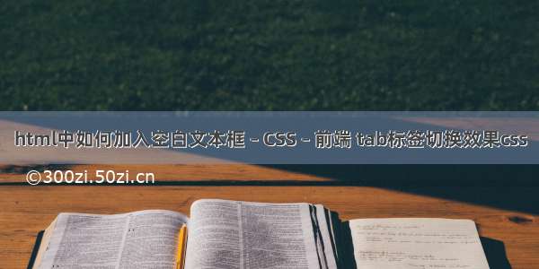 html中如何加入空白文本框 – CSS – 前端 tab标签切换效果css