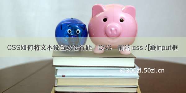 CSS如何将文本设置双倍行距 – CSS – 前端 css ?[藏input框