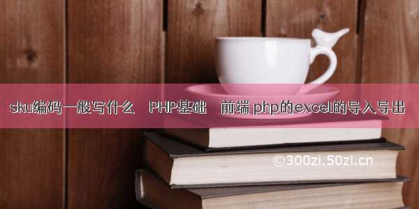 sku编码一般写什么 – PHP基础 – 前端 php的excel的导入导出