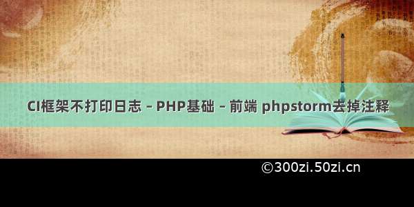 CI框架不打印日志 – PHP基础 – 前端 phpstorm去掉注释